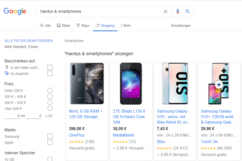 Google shopping